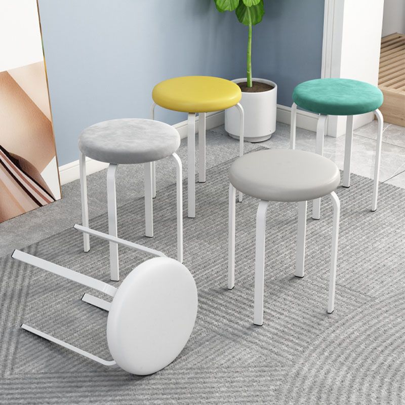 Modern Round Standard Solid Color Water Resistant Standard for Home Decor Clearhalo 'furn' 'furn_ottomans_poufs' 'Furniture' 'Living Room Furniture' 'Ottomans & Poufs' 'ottomans_poufs' 1200x1200_5071f6ee-d365-420e-ba79-6581bdc8c883