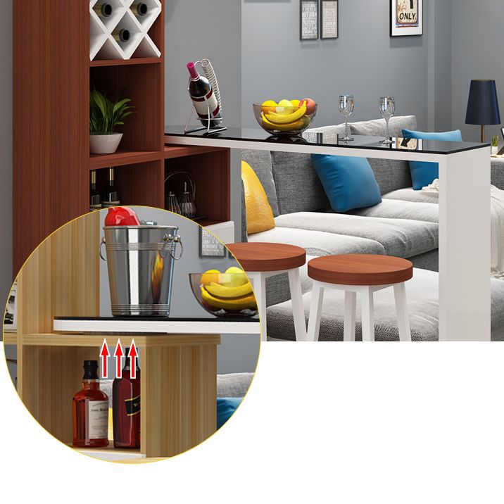 Wood Rectangular Contemporary Bar Stool and Table Set and 3 Pieces