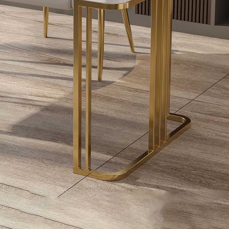 Stone Curved Office Desk Glam 1 Drawer Writing Desk with Sled Base Clearhalo 'furn' 'furn_office_desk' 'Furniture' 'Office Desks' 'Office Furniture' 'office_desk' 1200x1200_50726cce-5310-4af8-a5b0-6a5abd9dc432