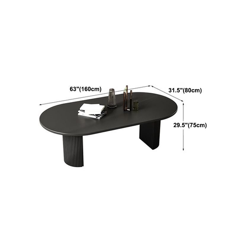 Table à manger en bois massif en pin table de piédestal double en noir pour la cuisine