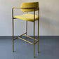 Glam Gold Legs Bar Stools Living Room Upholstered Bar Stool with Footrest