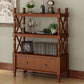 Rectangle Open Storage Bookshelf Nordic Solid Wood Bookshelf with Drawer