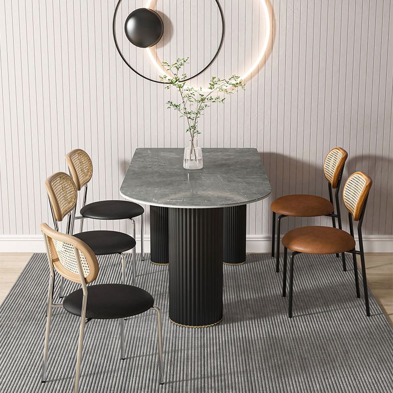 Metal Contemporary Free Form Dining Table Marble Top Table for Kitchen and Dining Room Clearhalo ' dining_table' 'Dining Tables & Seating' 'Dining Tables' 'furn' 'furn_dining_table' 'Furniture' 'furniture_dining_table' 'Kitchen & Dining Furniture' 'kitchen&dining_furn' 'kitchen' 'kitchen_dining_table' 1200x1200_50759446-f2c7-45b8-90d6-faef3778da9d