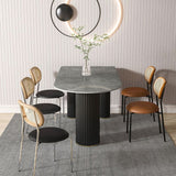 Metal Contemporary Free Form Dining Table Marble Top Table for Kitchen and Dining Room Clearhalo ' dining_table' 'Dining Tables & Seating' 'Dining Tables' 'furn' 'furn_dining_table' 'Furniture' 'furniture_dining_table' 'Kitchen & Dining Furniture' 'kitchen&dining_furn' 'kitchen' 'kitchen_dining_table' 1200x1200_50759446-f2c7-45b8-90d6-faef3778da9d