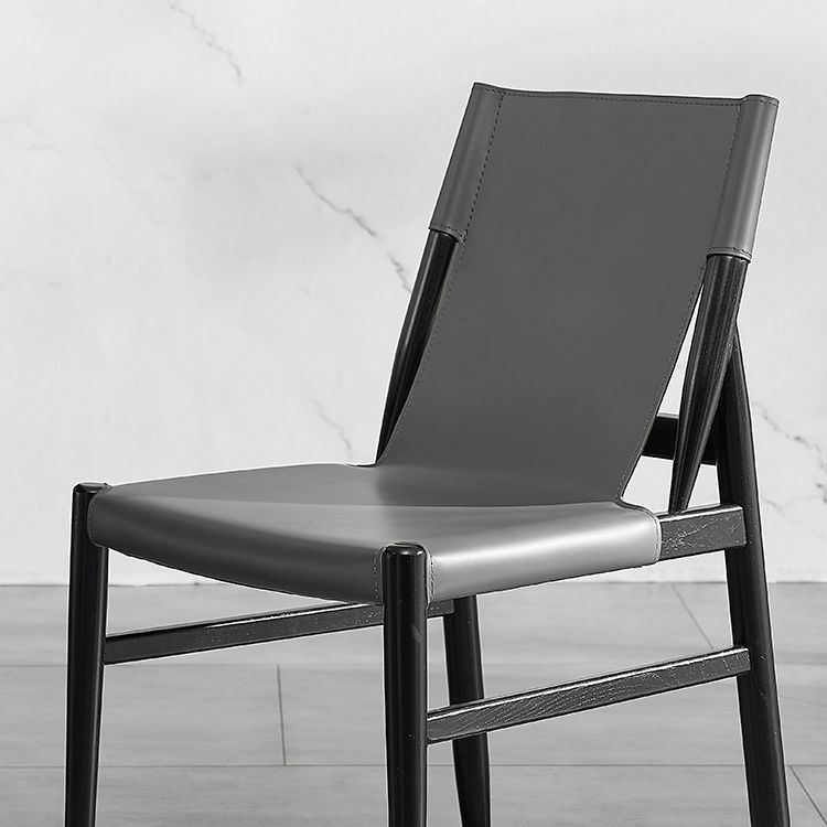 Faux Leather Kitchen Dining Chairs Contemporary Chairs with Wood Base Clearhalo 'Dining Chairs' 'Dining Tables & Seating' 'dining_chair' 'furn' 'furn_dining_chair' 'Furniture' 'Kitchen & Dining Furniture' 1200x1200_50789663-d0e6-4a41-8322-0d7451cc9a3f