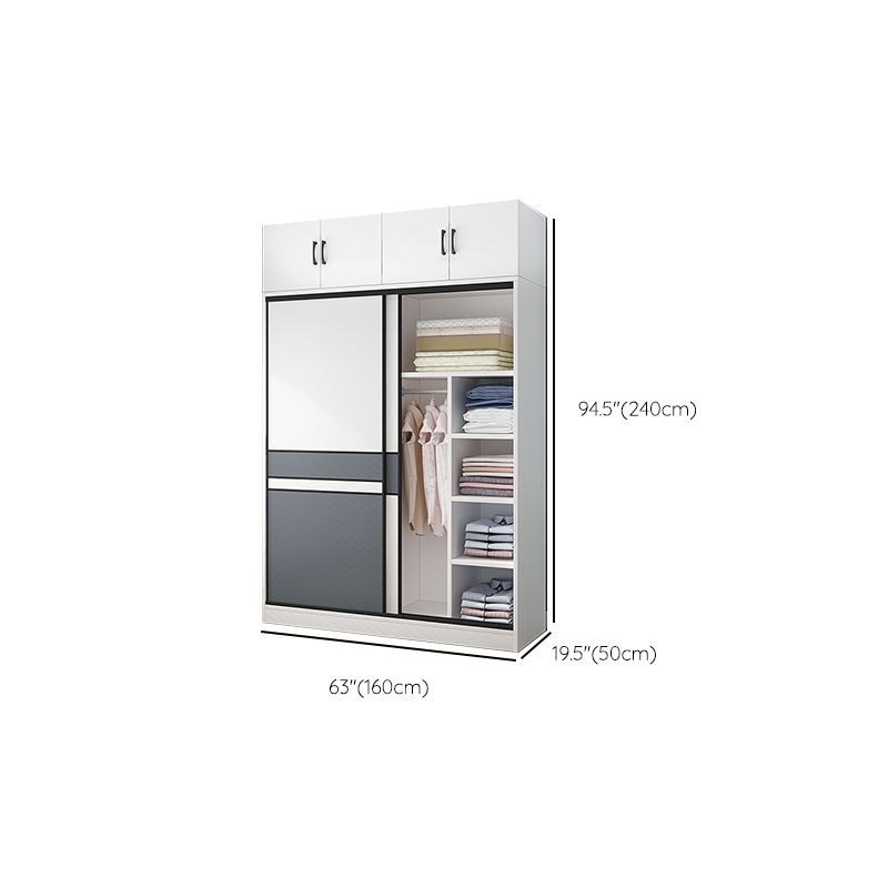 Weiße Holzrahmen Garderobe freistehende Garderobe Armoire mit Regalen