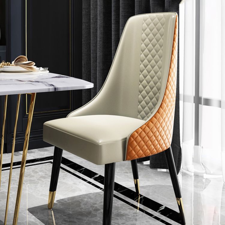 Scandinavian Style Metal Chair Dining Room Solid Back Side Chairs (Set of 2) Clearhalo ' kitchen&dining_furn' 'Dining Chairs' 'Dining Tables & Seating' 'dining_chair' 'furn' 'furn_dining_chair' 'Furniture' 'furniture_dining_chair' 'Kitchen & Dining Furniture' 'kitchen' 1200x1200_507ba408-77ea-4a4e-832c-329872b0fd04