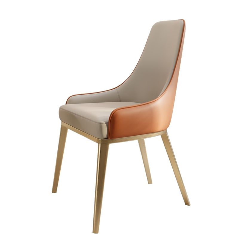 Chaises de salle à manger sans bras rembourrées à l'intérieur chaise Parsons avec des jambes en métal