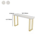 Stone Contemporary Sled Cocktail Bar Table Gold and White Rectangle Counter Table Clearhalo 'Bar Furniture' 'Bar Tables' 'bar_tables' 'furn' 'furn_bar_tables' 'Furniture' 'furniture_bar_tables' 'Kitchen & Dining Furniture' 1200x1200_507c54ad-2246-4eb0-9fc8-5a92de0b1ced