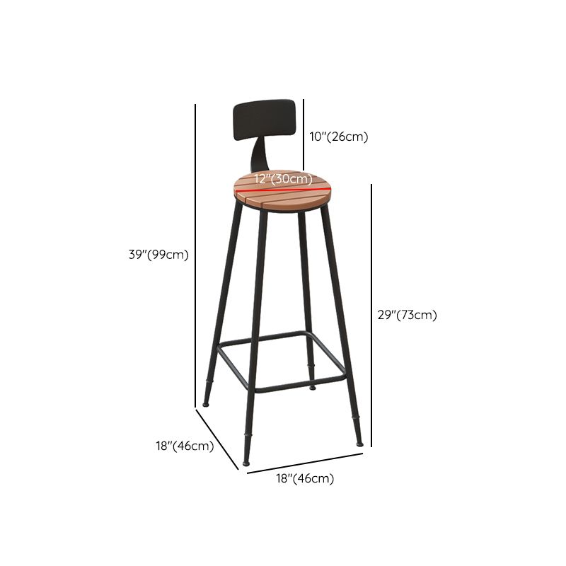 Industrial Metal Bar Stools Bar Height Outdoor Bar Stool with Black Base Clearhalo 'Bar Furniture' 'Bar Stools' 'bar_stools' 'furn' 'furn_bar_stools' 'Furniture' 'Kitchen & Dining Furniture' 1200x1200_507d56f6-7854-4592-91bd-b1aebbb7a1b5