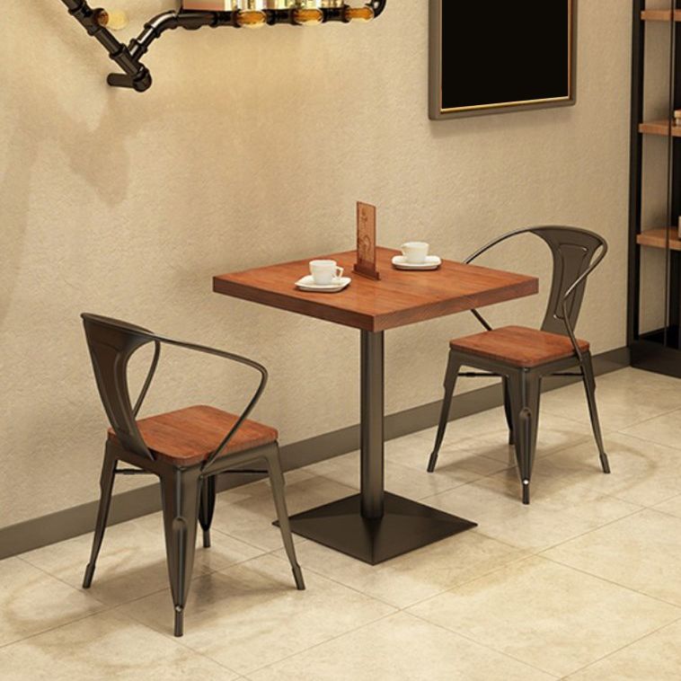Solid Wood Industrial Style Dining Table Brown Square Table with Metal Base for Dinning Room Clearhalo ' dining_table' 'Dining Tables & Seating' 'Dining Tables' 'furn' 'furn_dining_table' 'Furniture' 'furniture_dining_table' 'Kitchen & Dining Furniture' 'kitchen&dining_furn' 'kitchen' 'kitchen_dining_table' 1200x1200_507dadad-3498-425c-9803-2f68d07fc5bf