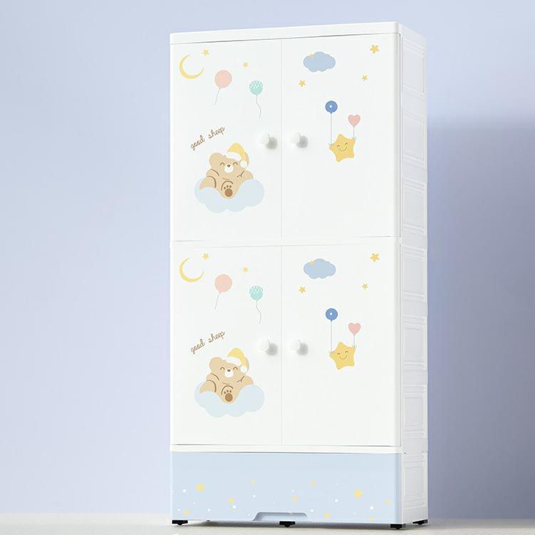 Weiße Plastikfamiliengarderobe 2 Türen Garderobenschrank für Zuhause