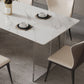 Mesa de comedor de piedra sinterizada, mesa con pedestal doble para cocina, comedor