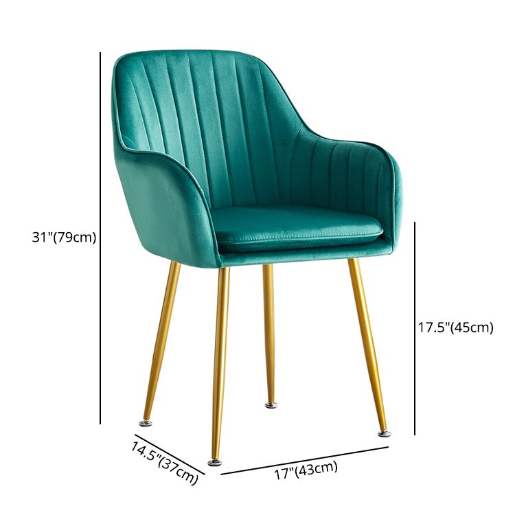 Scandinavian Dining Arm Chair Solid Back Side Chair with Metal Legs for Home Use Clearhalo ' kitchen&dining_furn' 'Dining Chairs' 'Dining Tables & Seating' 'dining_chair' 'furn' 'furn_dining_chair' 'Furniture' 'furniture_dining_chair' 'Kitchen & Dining Furniture' 'kitchen' 1200x1200_50804889-b02f-4d42-9e3f-857d1df4d00e