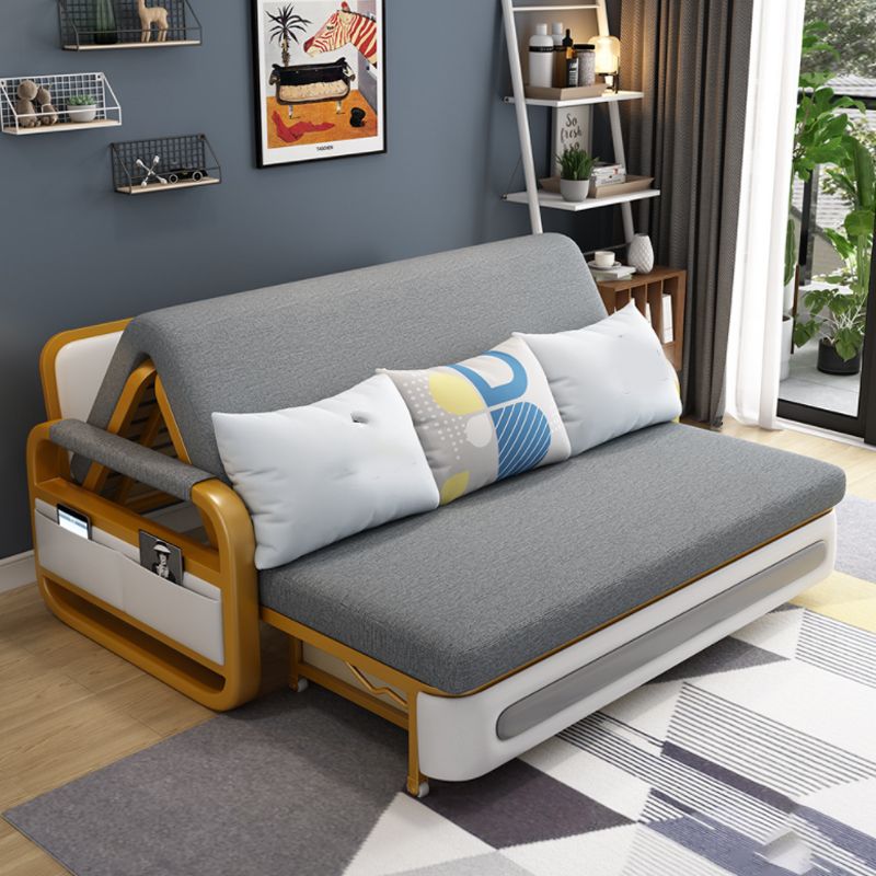 35,43 "divano di divano a pianto in lino grigio largo divano letto con rivestimento con rivestimento