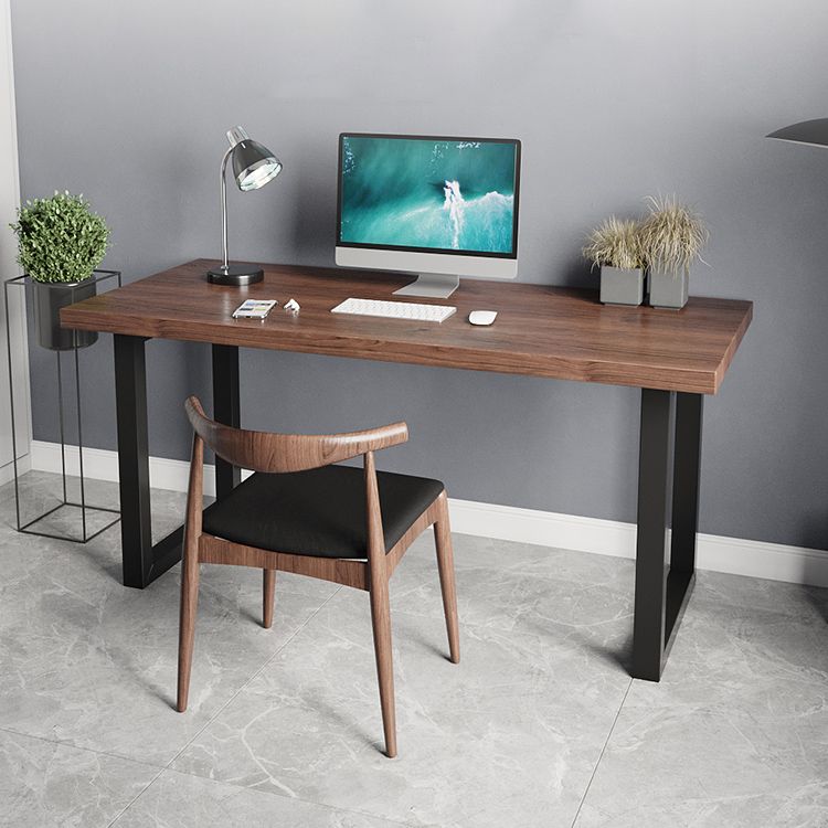 Industrial Style Office Desk Rectangular Solid Wood Desk with Black Legs Clearhalo 'furn' 'furn_office_desk' 'Furniture' 'furniture_office_desk' 'Office Desks' 'Office Furniture' 'office_desk' 1200x1200_50819f55-b959-4015-8db2-a0cda09952a3