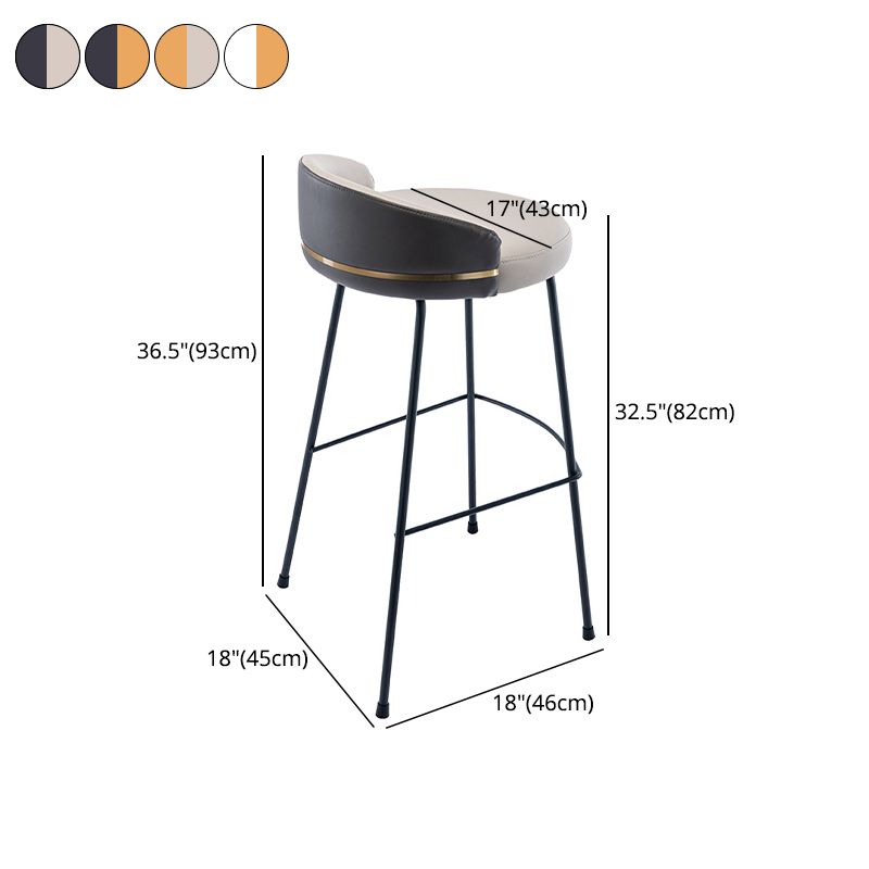 Contemporary Bar and Counter Stool Low Back Stool with 4 Legs in Black Clearhalo 'Bar Furniture' 'Bar Stools' 'bar_stools' 'furn' 'furn_bar_stools' 'Furniture' 'furniture_bar_stools' 'Kitchen & Dining Furniture' 1200x1200_50826053-34ce-40d3-a8a2-462b532c8f86
