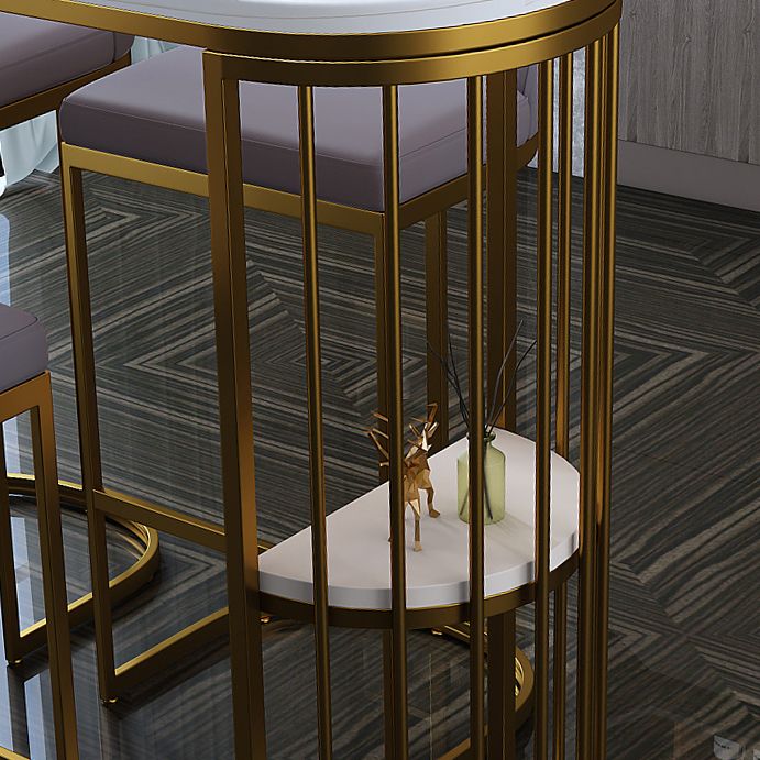 White Modern Style Bar Table in Faux Marble and Metal Specialty Milk Tea Shop Bar Table Clearhalo 'Bar Furniture' 'Bar Tables' 'bar_tables' 'furn' 'furn_bar_tables' 'Furniture' 'furniture_bar_tables' 'Kitchen & Dining Furniture' 1200x1200_5083da73-7908-4c2c-8b79-a3b502aa0bc8