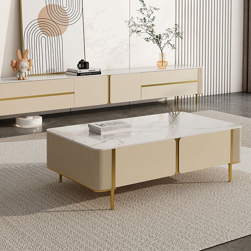 Slate Top Coffee Table with Storage Drawers and 4 Legs Rectangle Clearhalo 'Coffee & Accent Tables' 'Coffee Tables' 'coffee_tables' 'furn' 'furn_coffee_tables' 'Furniture' 'Living Room Furniture' 1200x1200_50847d6a-5d47-4410-9b5c-7d2ccaefaba8