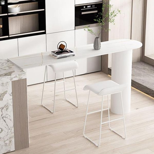 Modern de altura del mostrador 1/2/3 PCS Mesa de barra de comedor de piedra sinterizada con taburetes de espalda baja