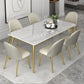 Glam 1/5/6/7 Pieces Dinette Set with White Sintered Stone Top Rectangle Dining Table Set Clearhalo 'Dining Room Sets' 'Dining Tables & Seating' 'dining_room_set' 'furn' 'furn_dining_room_set' 'Furniture' 'furniture_dining_room_set' 'Kitchen & Dining Furniture' 1200x1200_50858680-a571-4148-a917-4df272343523