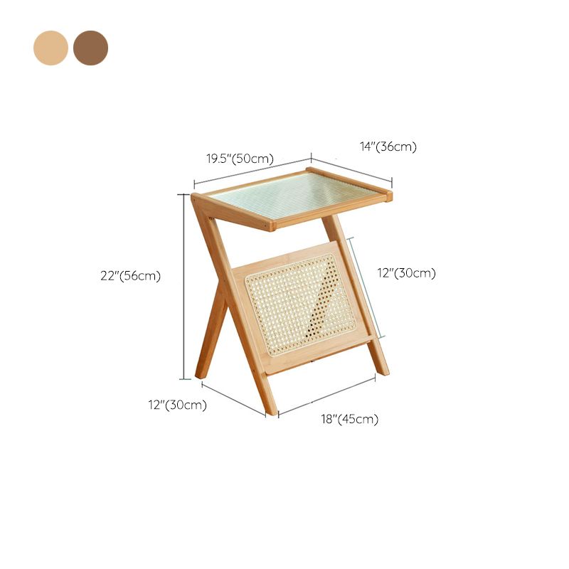 19.7" W Cross Legs End Table Rectangular Glass Side Table for Living Room Clearhalo 'Coffee & Accent Tables' 'End & Side Tables' 'end_side_tables' 'furn' 'furn_end_side_tables' 'Furniture' 'Living Room Furniture' 1200x1200_5086f53a-22b3-4566-95dc-3df09f76a6dd