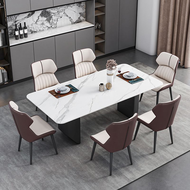 Sintered Stone Top Dining Table Rectangle Table with Metal Double Pedestal Clearhalo ' dining_table' 'Dining Tables & Seating' 'Dining Tables' 'furn' 'furn_dining_table' 'Furniture' 'furniture_dining_table' 'Kitchen & Dining Furniture' 'kitchen&dining_furn' 'kitchen' 'kitchen_dining_table' 1200x1200_5086fd19-03bc-40ee-b1af-d1e2c4dc5096