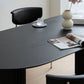 Black Double Pedestal Table Oval Solid Wood Dining Table for Home Kitchen Dinner