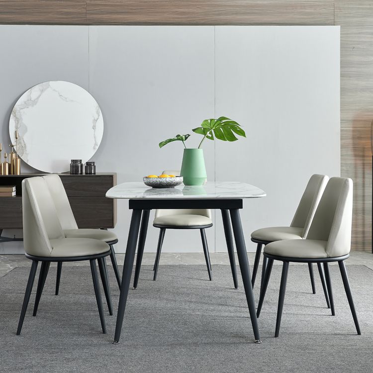 Rectangle Industrial Dining Table Fixed Table with Marble for Dining Room Clearhalo 'Dining Tables & Seating' 'Dining Tables' 'dining_table' 'furn' 'furn_dining_table' 'Furniture' 'furniture_dining_table' 'Kitchen & Dining Furniture' 'kitchen' 'kitchen_dining_table' 1200x1200_5088f76b-41cb-4d2e-88a8-f5ae22dbe259