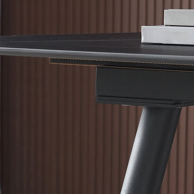 Glam Style Sintered Stone Dining Table with Rectangle Shape Standard Height Table for Home Use Clearhalo 'Dining Room Sets' 'Dining Tables & Seating' 'dining_room_set' 'Furniture' 'furniture_dining_room_set' 'Kitchen & Dining Furniture' 'kitchen&dining_furn' 'kitchen' 1200x1200_508977c9-46e3-4e0b-9a2b-68e2414d21a6