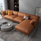 Recessed Arm Tan Contemporary Removable Cushions Faux Leather Sofa & Chaise Clearhalo 'furn' 'furn_sectionals' 'Furniture' 'furniture_sectionals' 'kitchen' 'kitchen_sectionals' 'Living Room Furniture' 'Sectionals' 1200x1200_5089d95d-2beb-41cc-adc2-87363599af54