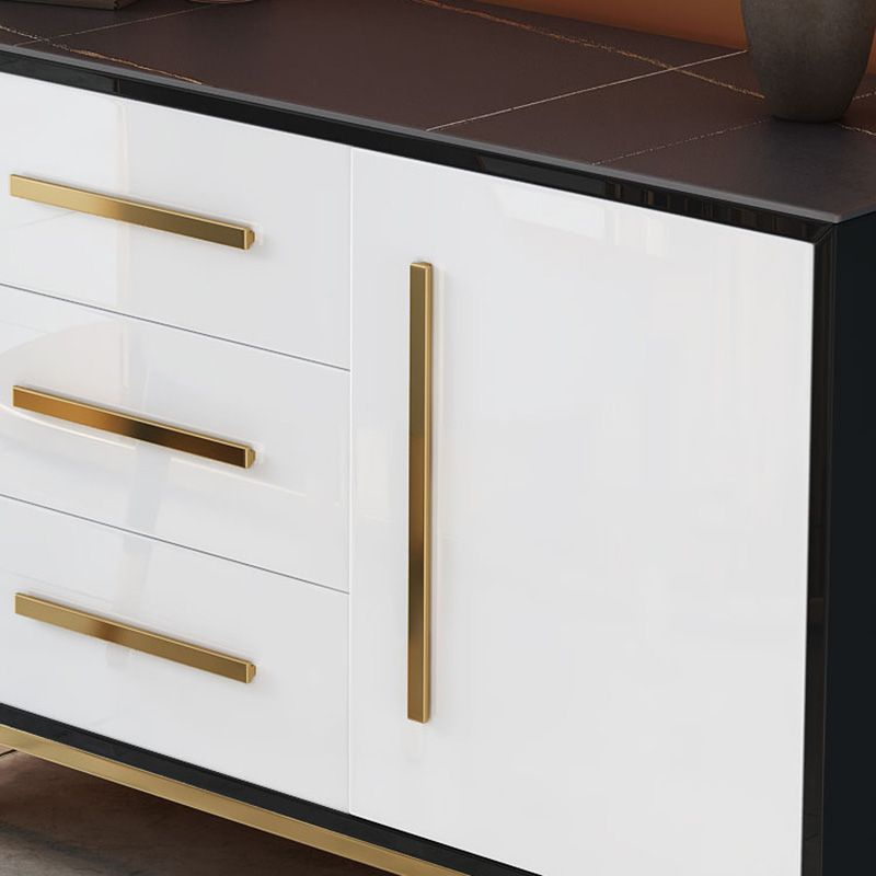 Gabinetes glamorosos espejados buffet triple y aparador buffet de 2 puertas