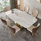 Designer Style Sintered Stone Dining Set Rectangle 1/2/3/5/7 Pieces Dining Room Table Set
