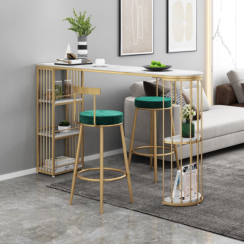 Modern Bar Dining Table Indoor Bar Height Pub Table Iron Base with Shelves Clearhalo 'Bar Furniture' 'Bar Tables' 'bar_tables' 'furn' 'furn_bar_tables' 'Furniture' 'furniture_bar_tables' 'Kitchen & Dining Furniture' 'kitchen&dining_furn' 'kitchen' 1200x1200_508ad12d-ff6d-42ff-8eb3-daf408a592da