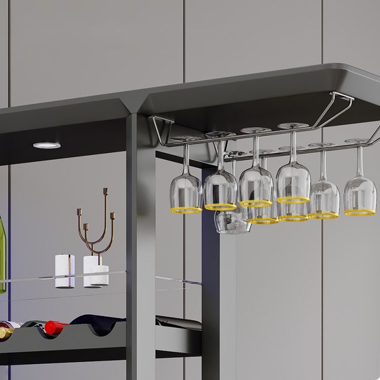 Modern Rectangle Bar Table Artificial Wood Table with Wine Cabinet for Living Room Clearhalo 'Bar Furniture' 'Bar Tables' 'bar_tables' 'furn' 'furn_bar_tables' 'Furniture' 'Kitchen & Dining Furniture' 1200x1200_508c751c-58e2-4d8f-b210-fc8bd9da80af