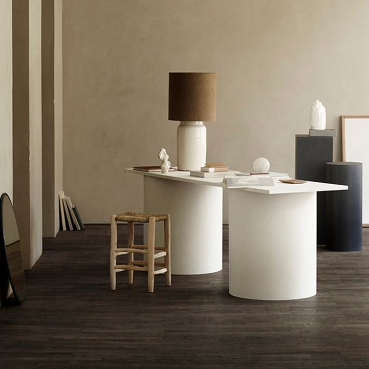 Minimalist Solid Wood Standard Dining Table Oval Kitchen Dining Table with Double Pedestal Base Clearhalo ' dining_table' 'Dining Tables & Seating' 'Dining Tables' 'furn' 'furn_dining_table' 'Furniture' 'furniture_dining_table' 'Kitchen & Dining Furniture' 'kitchen&dining_furn' 'kitchen' 'kitchen_dining_table' 1200x1200_508c8e62-a556-4403-9fa9-ba08cf1dafe9