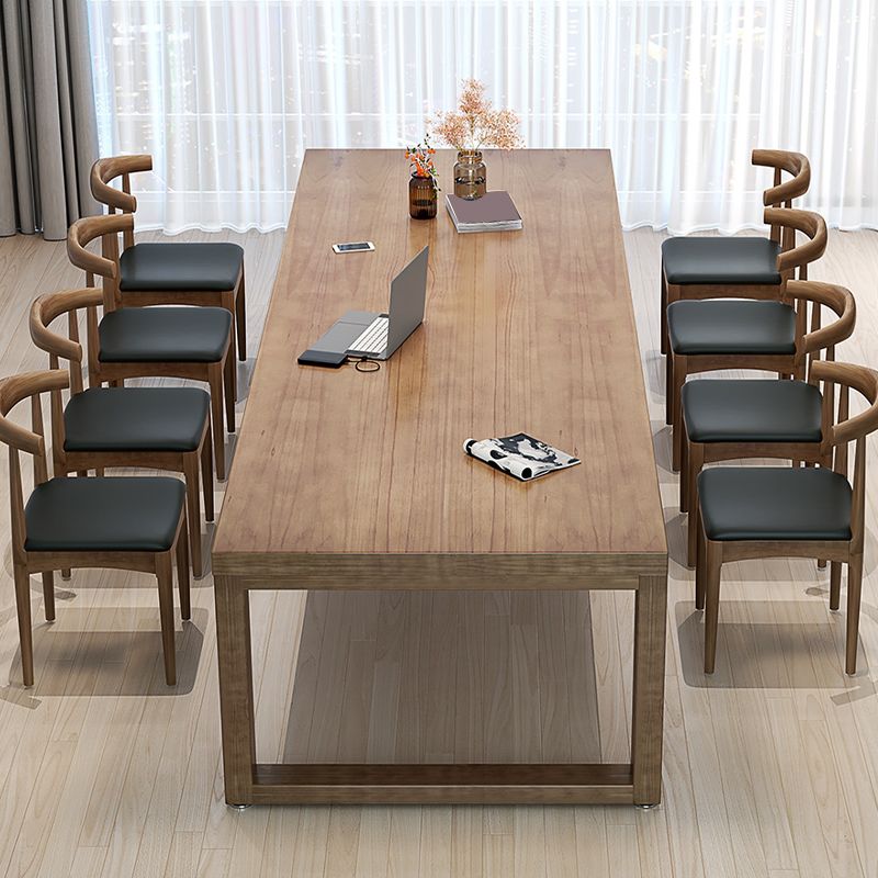 29.53 "Tall Rectangular Office Desk Modern Solid Wood Writing Desk