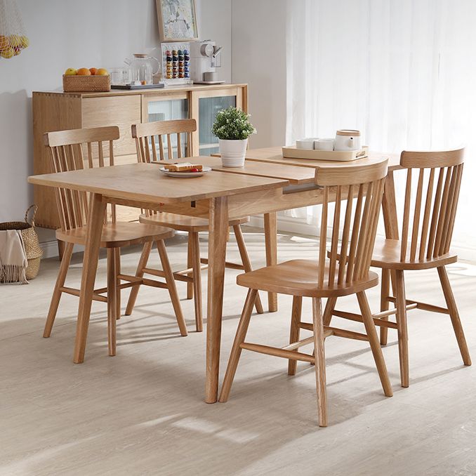 Rectangle 4 Legs Dining Table Wood Color Extendable Table with Oakwood Solid Wood Clearhalo ' dining_table' 'Dining Tables & Seating' 'Dining Tables' 'furn' 'furn_dining_table' 'Furniture' 'furniture_dining_table' 'Kitchen & Dining Furniture' 'kitchen&dining_furn' 'kitchen' 'kitchen_dining_table' 1200x1200_508d7a33-6eda-460a-9a54-6484584cd20f