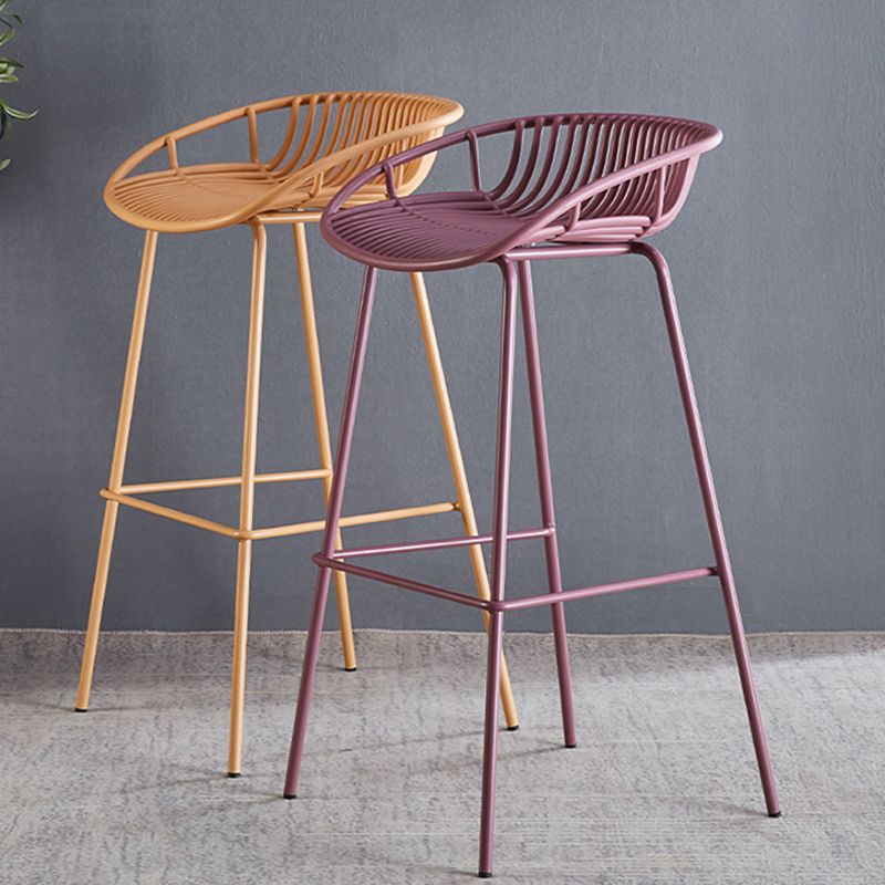 29-Inch Contemporary Bar Stool Armless Plastic Indoor Bar Stool with Iron Base Clearhalo 'Bar Furniture' 'Bar Stools' 'bar_stools' 'furn' 'furn_bar_stools' 'furniture_bar_stools' 'Kitchen & Dining Furniture' 'kitchen&dining_furn' 'kitchen' 'kitchen_furn' Furniture' 1200x1200_508de4b6-39be-417a-9707-5246a5672fa9