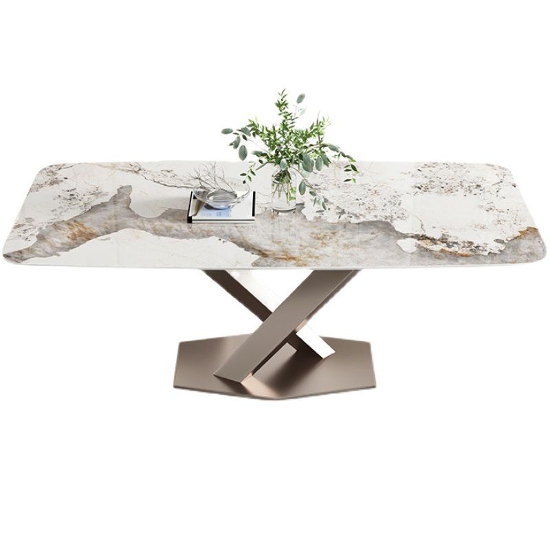 Metal Contemporary Rectangular Table Sintered Stone Dining Table with Pedestal Base Clearhalo ' dining_table' 'Dining Tables & Seating' 'Dining Tables' 'furn' 'furn_dining_table' 'Furniture' 'furniture_dining_table' 'Kitchen & Dining Furniture' 'kitchen&dining_furn' 'kitchen' 'kitchen_dining_table' 1200x1200_508eb8a6-7108-4113-98a1-65f8dae8440c