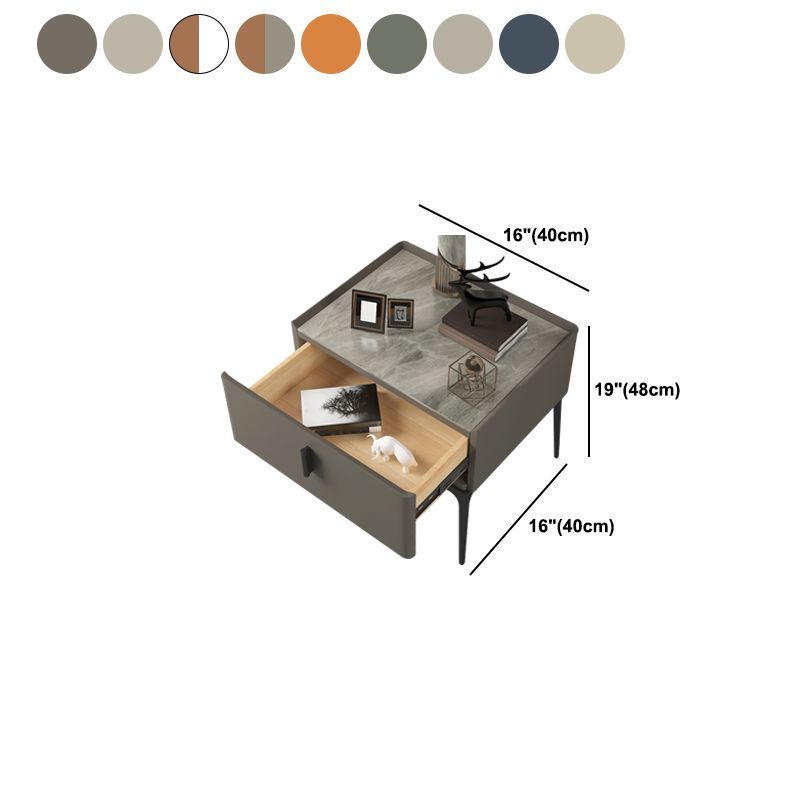 Modern 18 inch H Nightstand Faux Leather 1-ladel nachttafel met benen