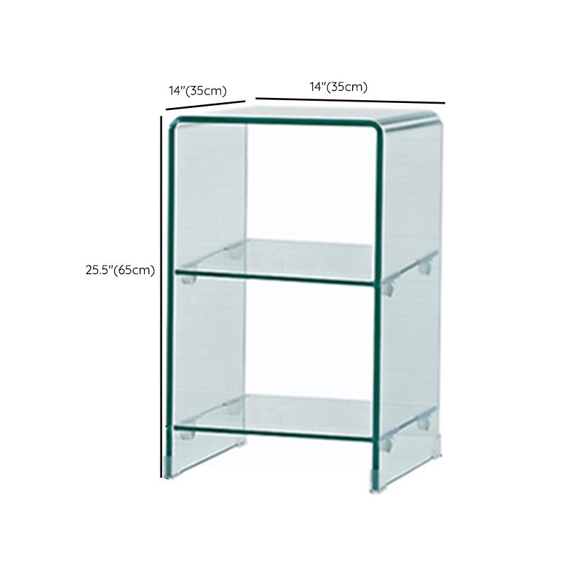 Moderno tavolo da tavolo da tavolo laterale in vetro quadrato in vetro per soggiorno