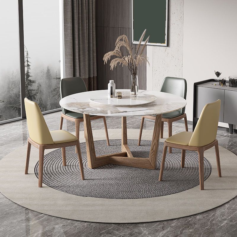 Round Dining Table Set 1/4/5/7 Pcs Solid Wood Frame Dining Table and Chairs Clearhalo 'Dining Room Sets' 'Dining Tables & Seating' 'dining_room_set' 'furn' 'furn_dining_room_set' 'Furniture' 'Kitchen & Dining Furniture' 1200x1200_508fd98e-1b0e-40fa-9daa-747259aff9fd