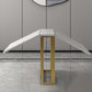 Contemporary Faux Marble Dining Table Sled Base Rectangle Table for Home Clearhalo ' dining_table' 'Dining Tables & Seating' 'Dining Tables' 'furn' 'furn_dining_table' 'Furniture' 'furniture_dining_table' 'Kitchen & Dining Furniture' 'kitchen&dining_furn' 'kitchen' 'kitchen_dining_table' 1200x1200_509110f6-37f4-47f1-96ca-77e4238681c5