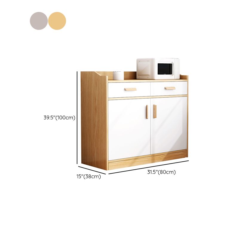 Server da pranzo in stile moderno ingegnerizzato in legno con cassetti e archiviazione