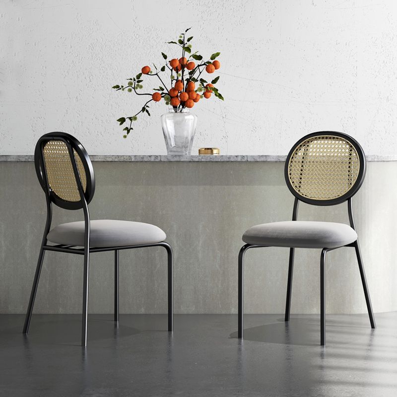 Upholstered Armless Dining Chairs Open Back Side Chair with Metal Legs Clearhalo ' kitchen&dining_furn' 'Dining Chairs' 'Dining Tables & Seating' 'dining_chair' 'furn' 'furn_dining_chair' 'Furniture' 'furniture_dining_chair' 'Kitchen & Dining Furniture' 'kitchen' 1200x1200_50944353-df2f-4126-80ee-2e2df6def063