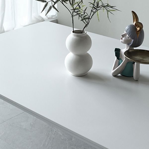 Modern Aluminium Dinette Set 1/2/7 Pieces Rectangle White Sintered Stone Dining Table Set