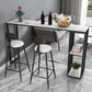 Mesa de bar rectangular de estilo industrial, mesa de comedor con barra de pedestal doble de mármol sintético