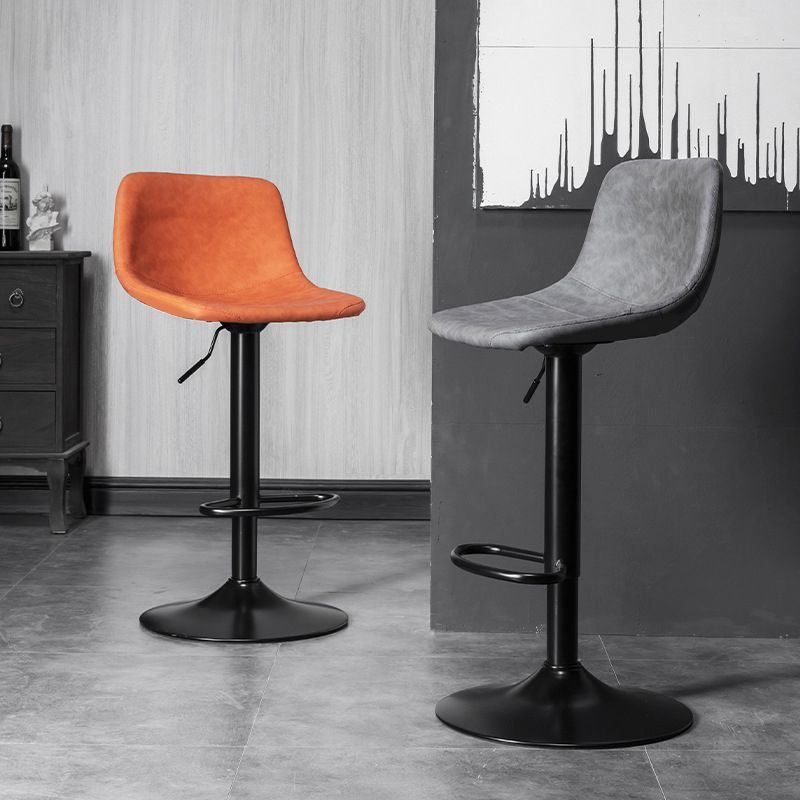 Rotatable and Liftable Counter Stool Industrial Leather Cushion Bar Stool Clearhalo 'Bar Furniture' 'Bar Stools' 'bar_stools' 'furniture_bar_stools' 'Kitchen & Dining Furniture' 'kitchen&dining_furn' 'kitchen' 'kitchen_furn' Furniture' 1200x1200_50963e9b-0b29-4e39-8129-24b13e580084
