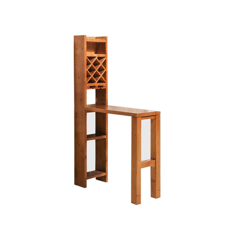 Brown Pine Wood Bistro Table with Storage Modern Pub Table for Living Room Clearhalo 'Bar Furniture' 'Bar Tables' 'bar_tables' 'furn' 'furn_bar_tables' 'Furniture' 'Kitchen & Dining Furniture' 1200x1200_50971898-7f87-4190-b8c4-5f7e94de38d7